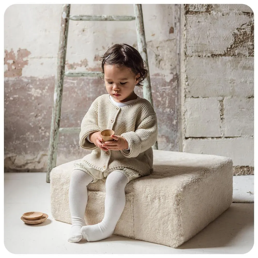 Maison Baba Baba Washed Linen Pouf Pale Pink