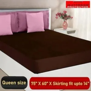 Mattress Protector Coffee Waterproof Cover for Queen Size Bed (75 x 60 inch)