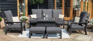 Maze Manhattan Reclining 3 Seat Sofa Set With Rising Table And Footstools