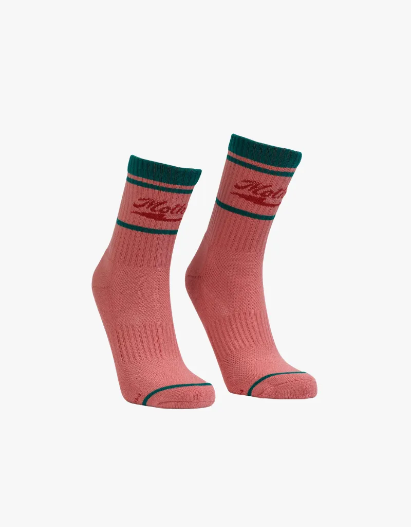 Mother Baby Steps Socks in Mother Coral & Green