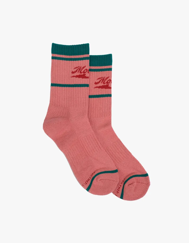 Mother Baby Steps Socks in Mother Coral & Green
