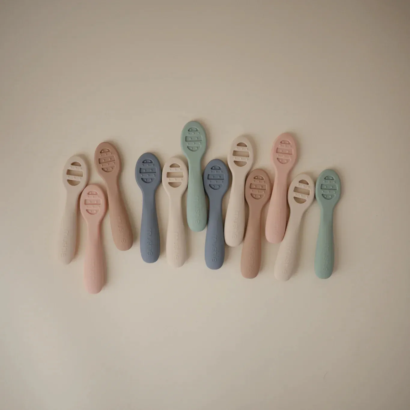 Mushie Cutlery Set 2 Spoons | Natural /Shifting Sand