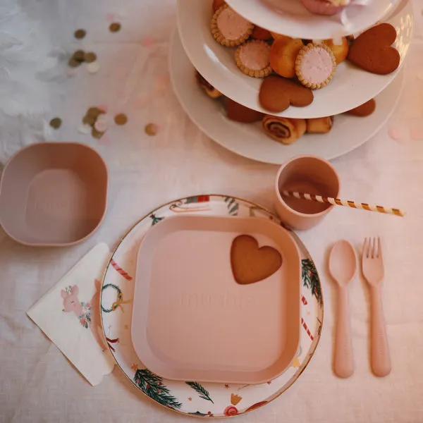 Mushie Fork and Spoon Set Blush