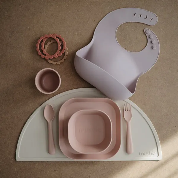 Mushie Fork and Spoon Set Blush