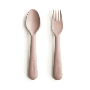 Mushie Fork and Spoon Set Blush