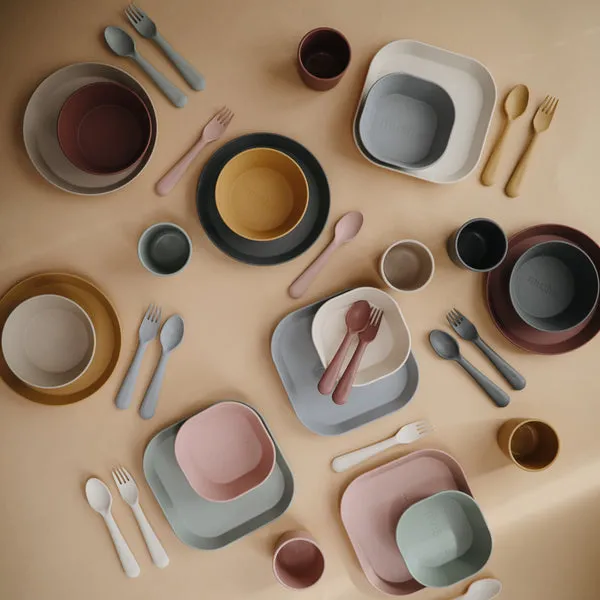 Mushie Fork and Spoon Set Cloud