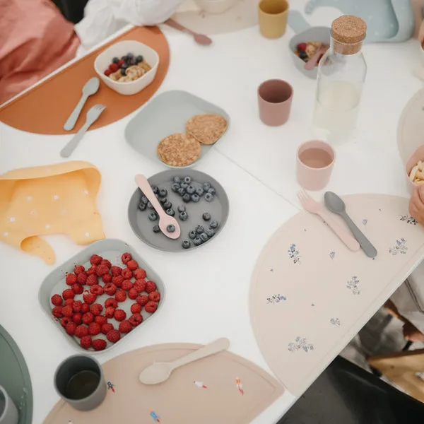 Mushie Fork and Spoon Set Cloud