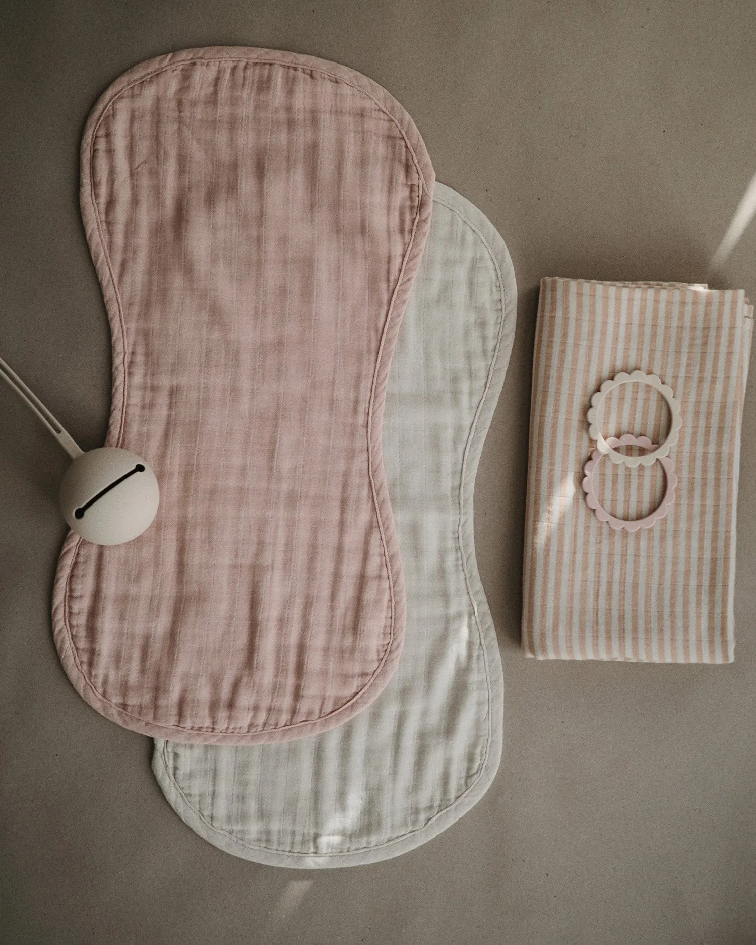 Muslin Burp Cloth Organic Cotton 2-Pack (Blush/Fog)