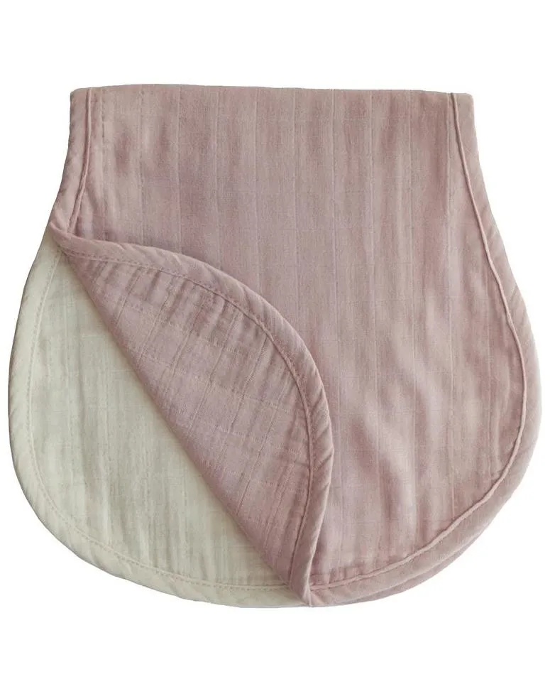 Muslin Burp Cloth Organic Cotton 2-Pack (Blush/Fog)