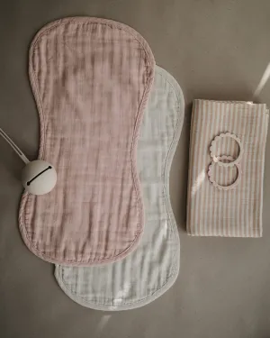 Muslin Burp Cloth Organic Cotton 2-Pack (Blush/Fog)