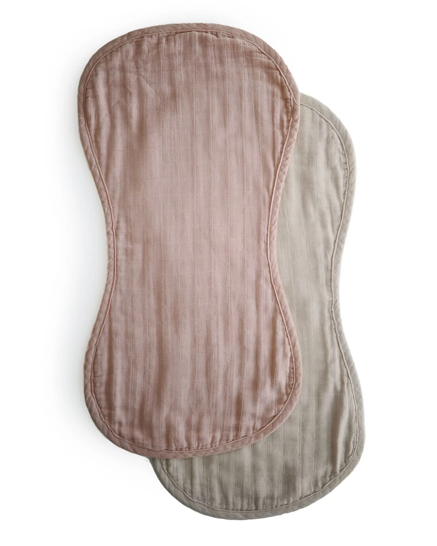 Muslin Burp Cloth Organic Cotton 2-Pack (Blush/Fog)