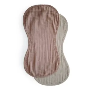Muslin Burp Cloth Organic Cotton 2-Pack (Natural/Fog)