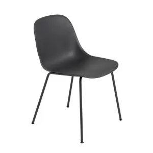 muuto | fiber side chair | tube base | black recycled   anthracite black