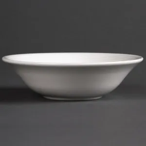 Olympia Linear Oatmeal Bowls White 150mm (Pack of 12) - U853