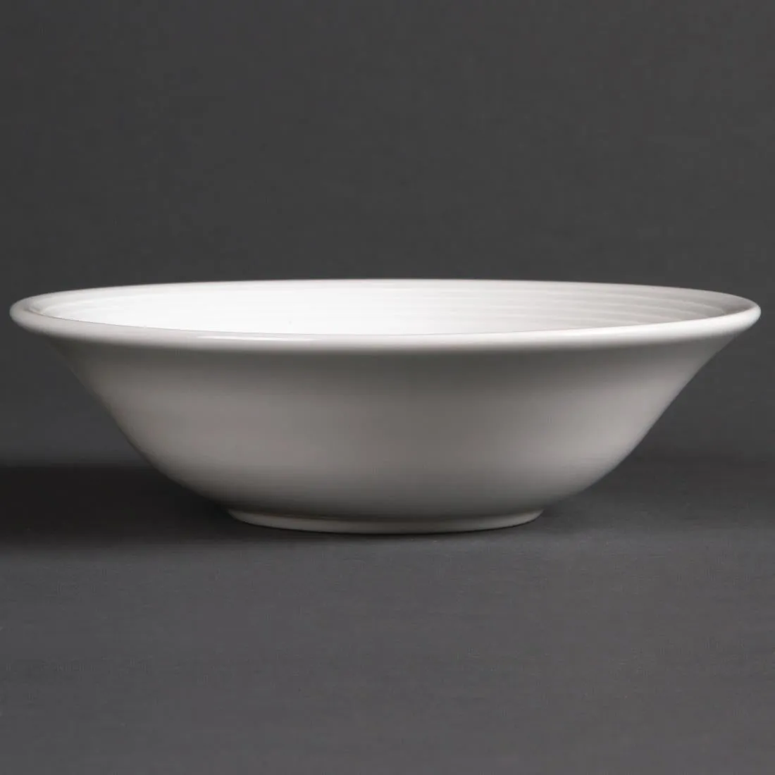 Olympia Linear Oatmeal Bowls White 150mm (Pack of 12) - U853