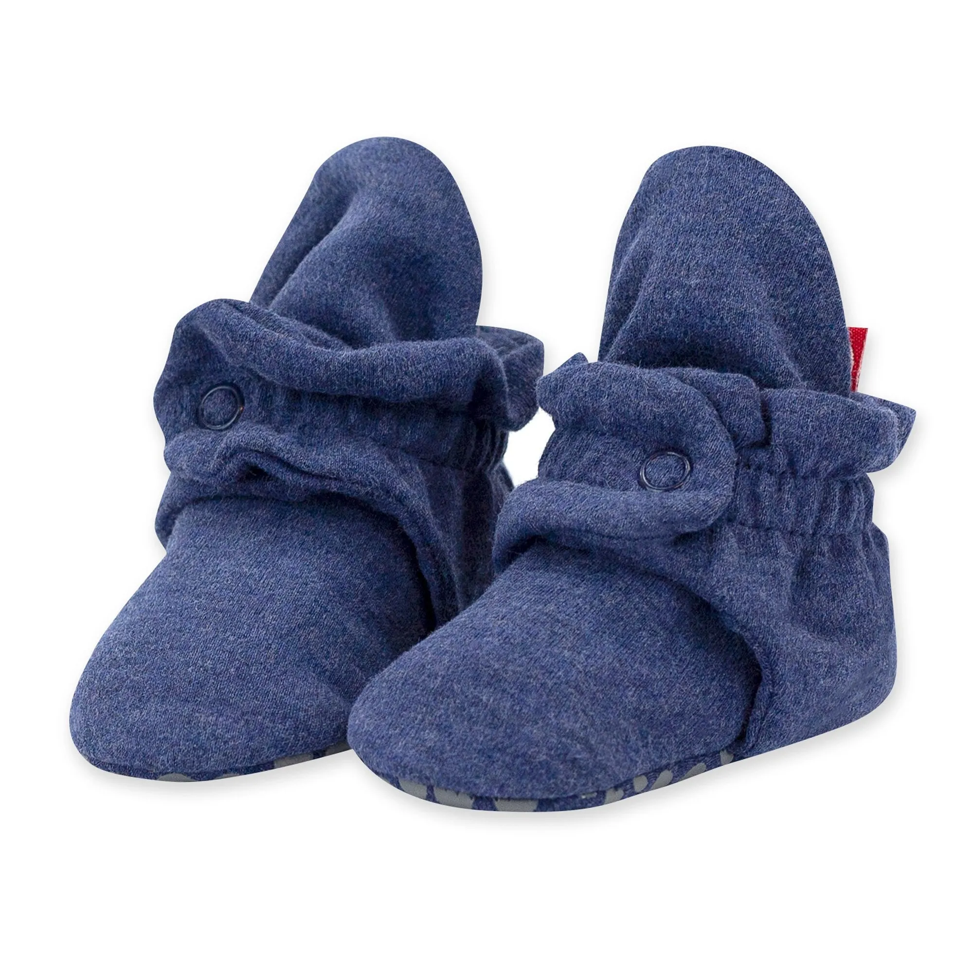 Organic Cotton Gripper Baby Bootie - Heather Navy
