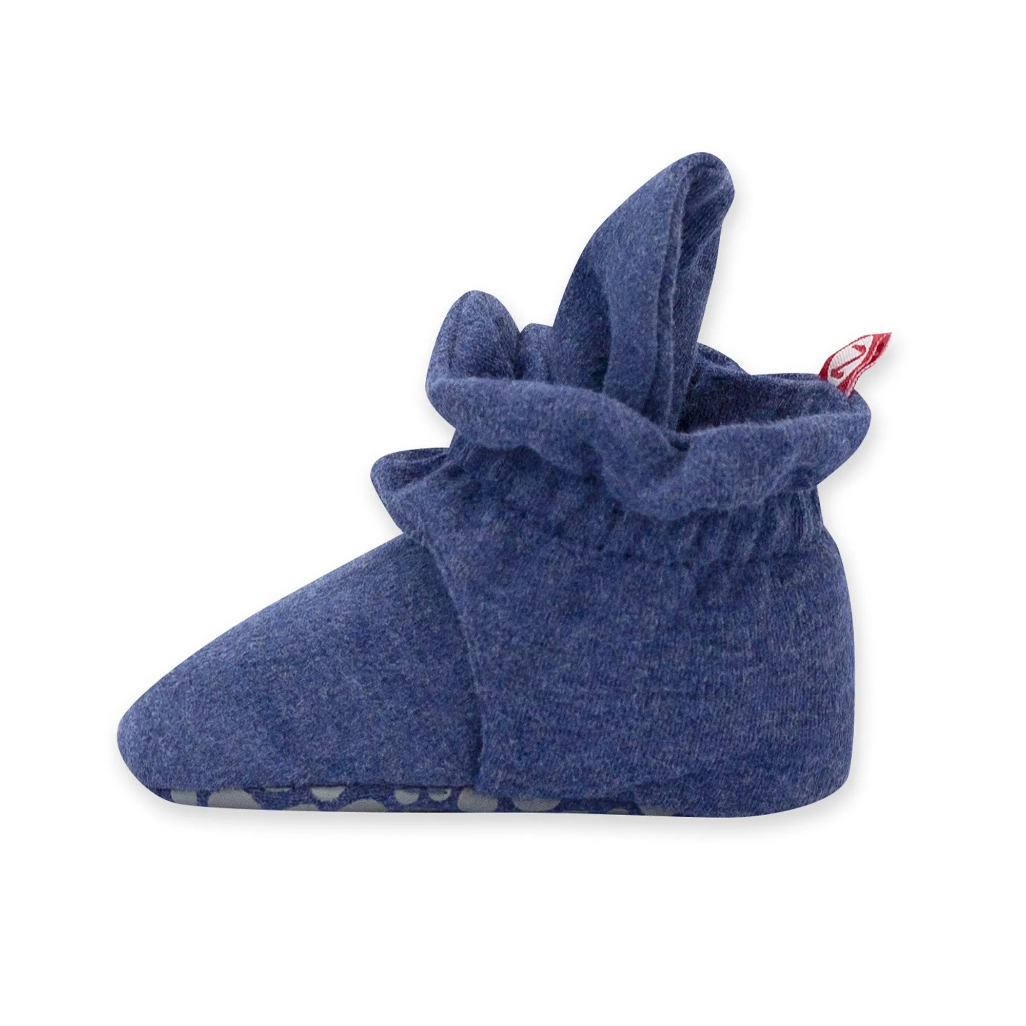 Organic Cotton Gripper Baby Bootie - Heather Navy