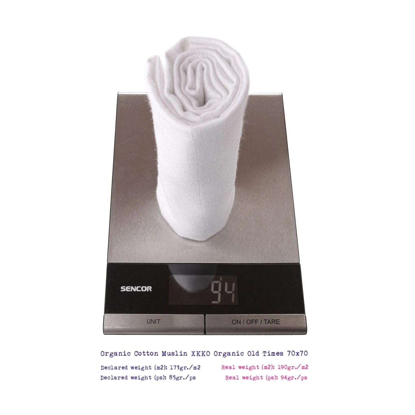 Organic Cotton Old Times Muslins 27.5" x 27.5" - White (5 Pack)