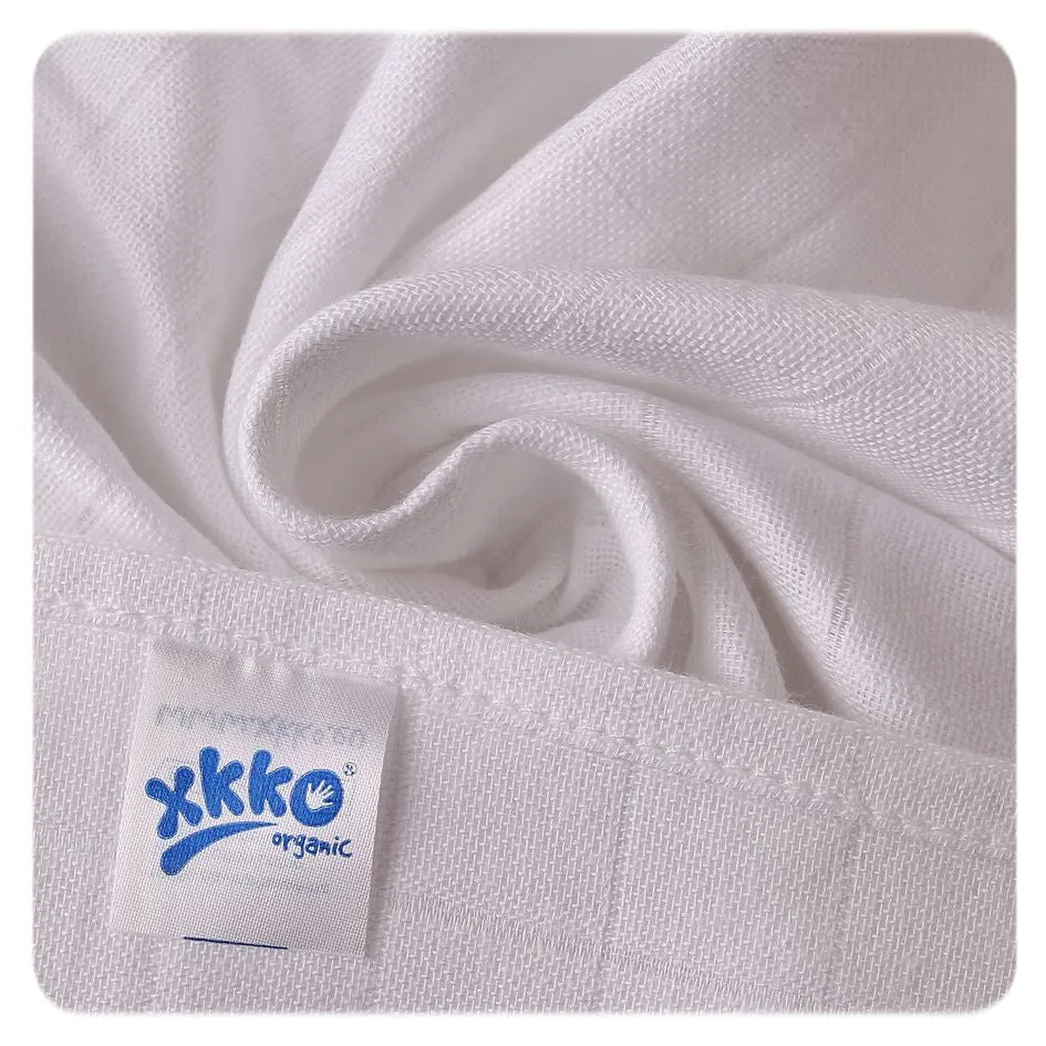 Organic Cotton Old Times Muslins 27.5" x 27.5" - White (5 Pack)