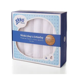 Organic Cotton Old Times Muslins 27.5" x 27.5" - White (5 Pack)