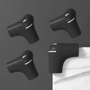 P-plus international soft baby proofing corner guards & edge protectors (black, pack of 4)