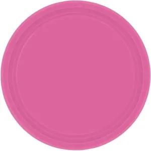 Paper Plates 17cm Round Pack of 20 Bright Pink