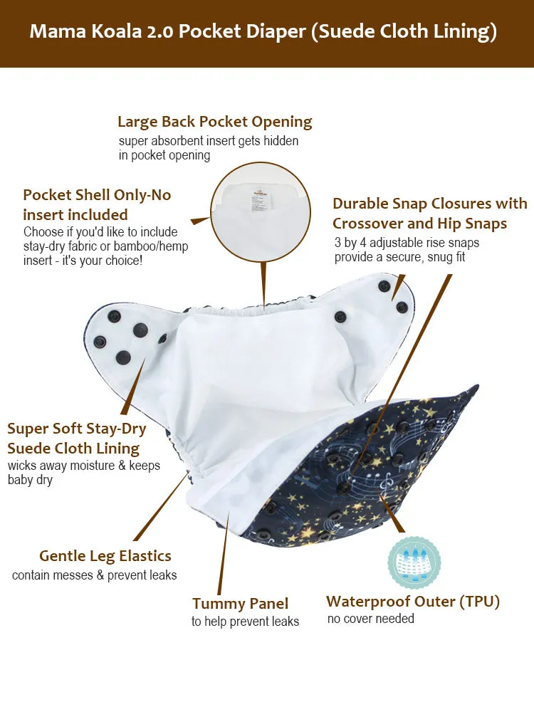 Pocket Diaper 2.0 - PD48036U-S - Suede Cloth Lining
