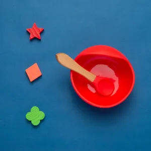 Red Silicon Bowl And Spoon Set