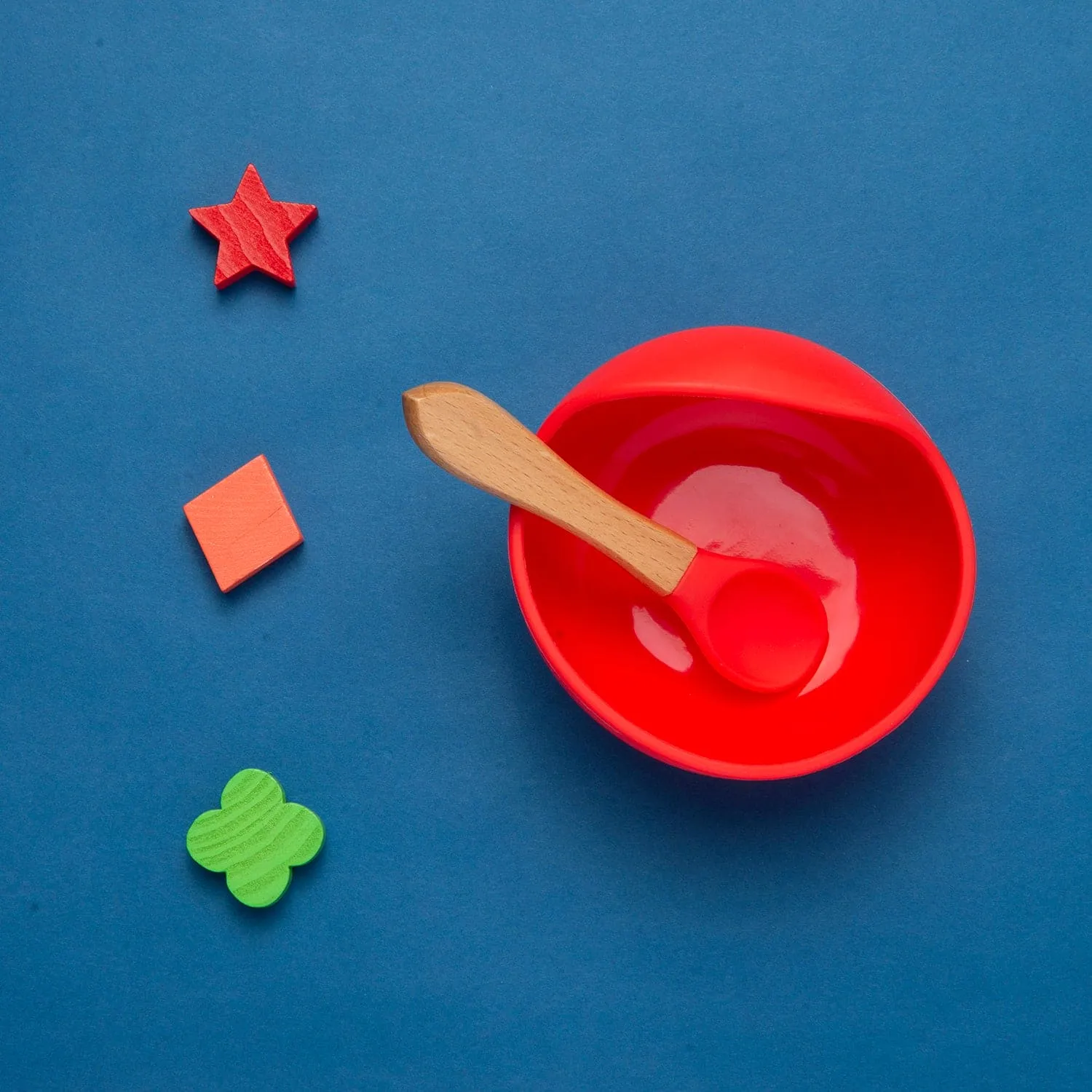 Red Silicon Bowl And Spoon Set