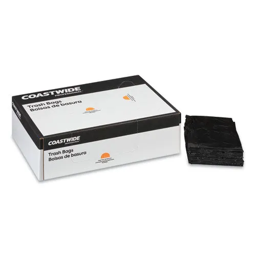 Reprocessed Resin Can Liners, 60 Gal, 1.8 Mil, 38" X 58", Black, 100/carton