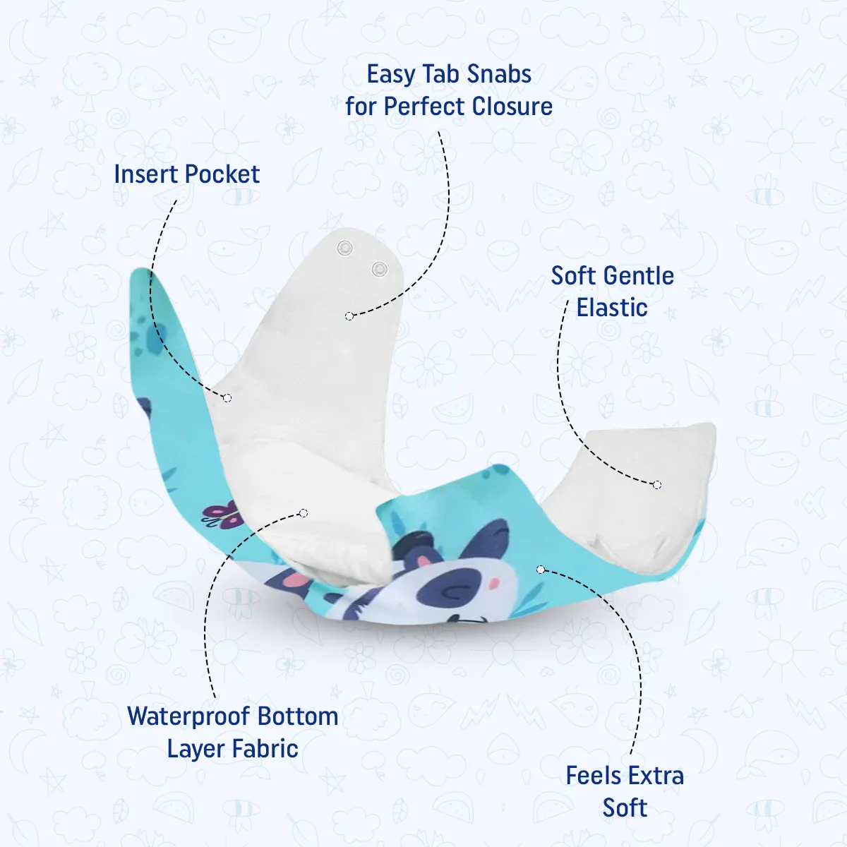 Reusable Cloth Diaper with Insert for Babies 0-3 Years