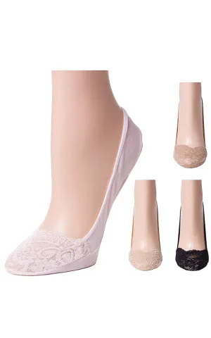 SC009 None Slip Stretch Ankle Socks with Lace Trim (12prs Pack)
