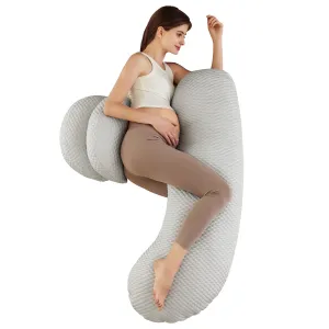 Soft and Adjustable Maternity Body Pillow for Back Hips Belly Support