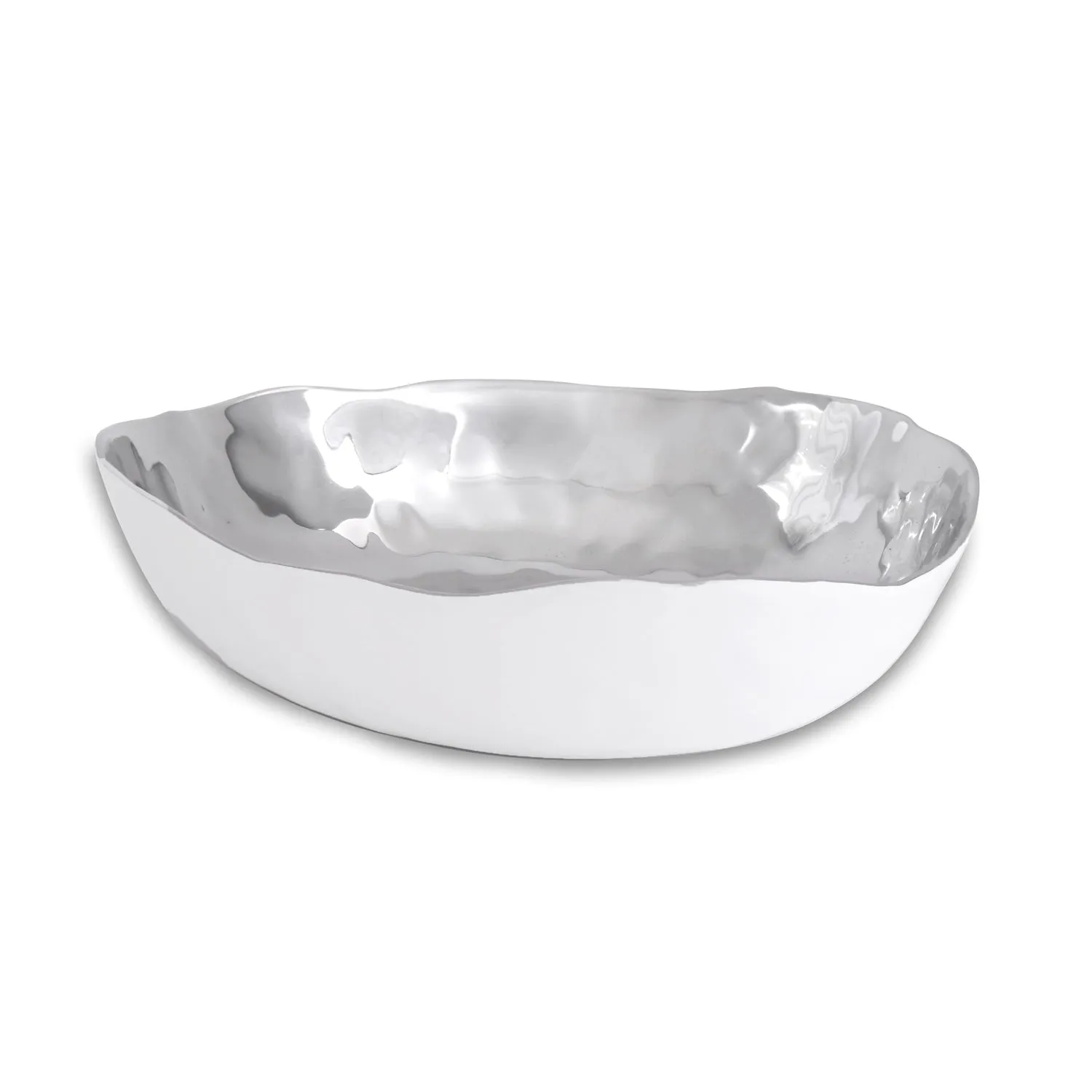 THANNI Osaka Large Bowl (White and Silver)