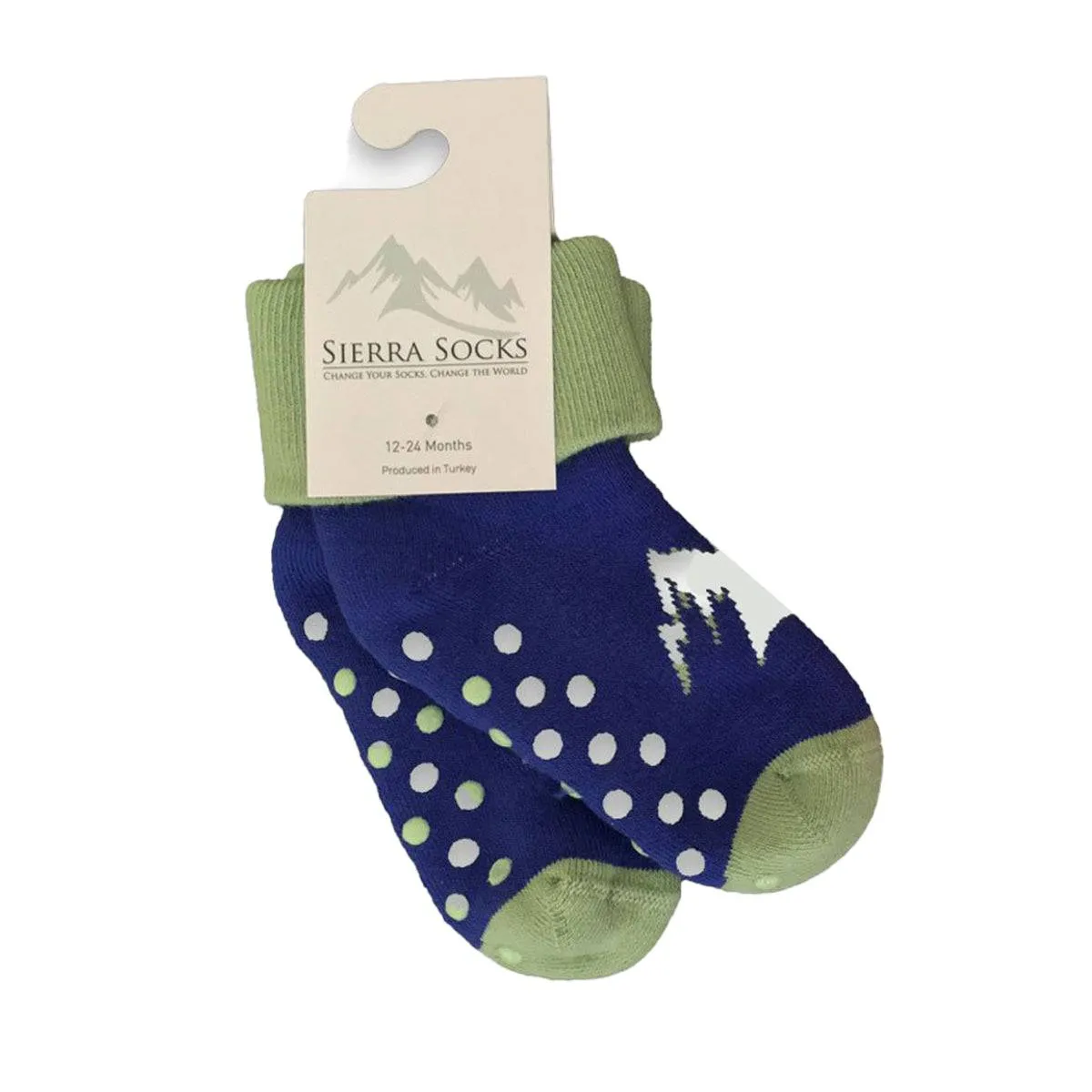 Toddler Combed Cotton Turn Cuff Non-Slip Socks for Boys & Girls