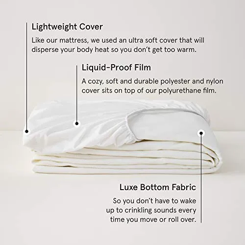 Tuft & Needle Twin Mattress Protector - Waterproof, Liquid-Proof, Sleeps Quiet, Fitted Sheet Style, Soft and Comfortable
