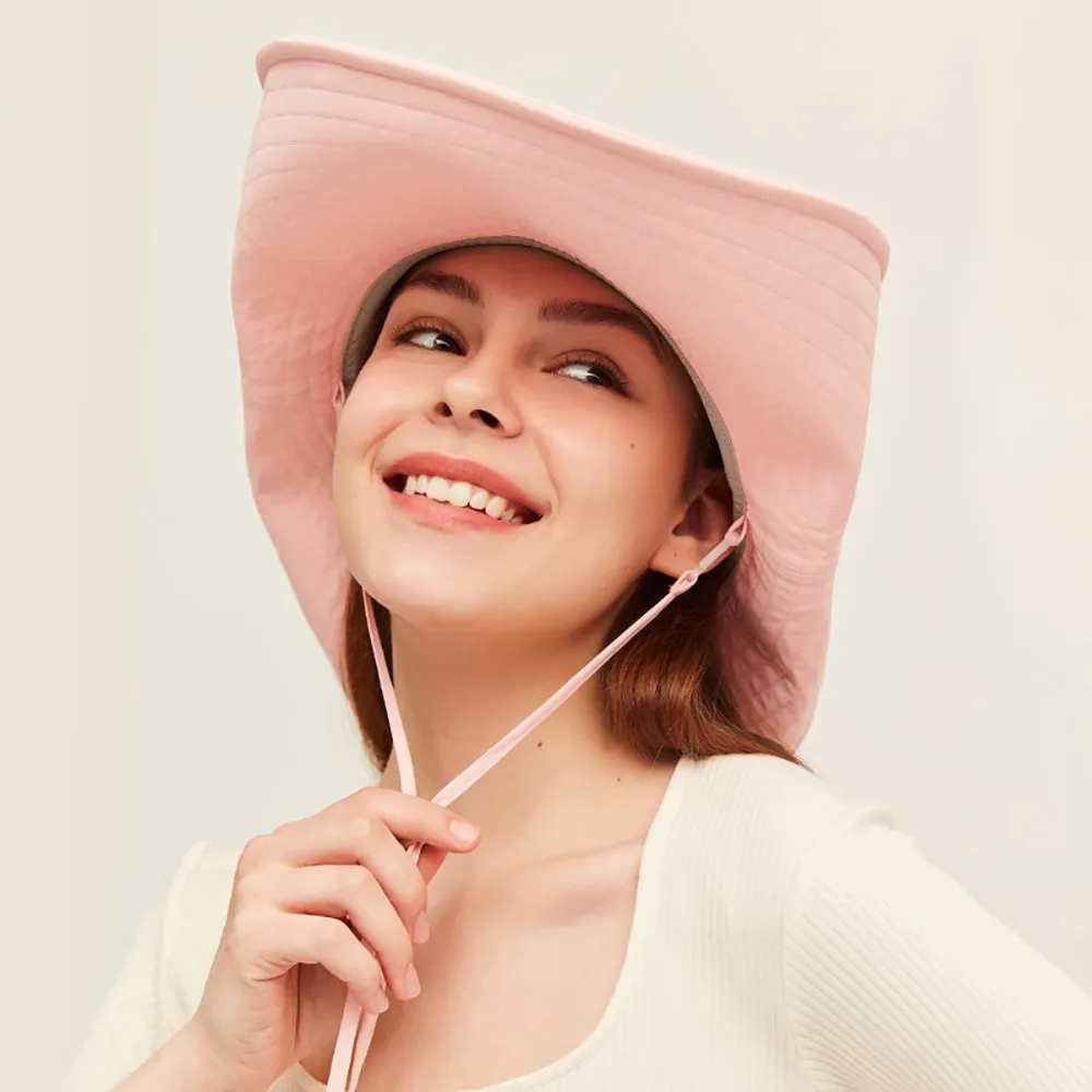Unisex Extra Large Brim Sun Hat with Windproof Rope