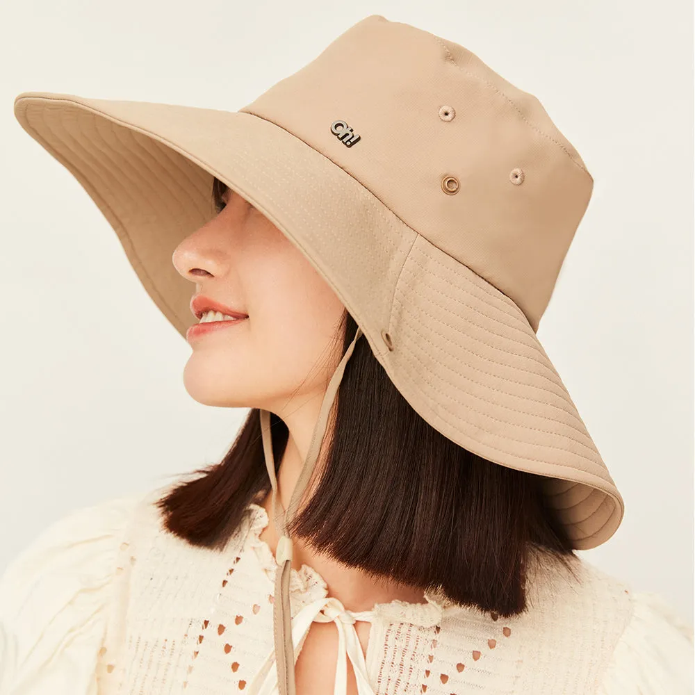 Unisex Extra Large Brim Sun Hat with Windproof Rope