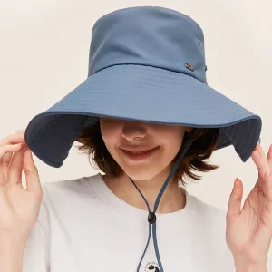 Unisex Extra Large Brim Sun Hat with Windproof Rope