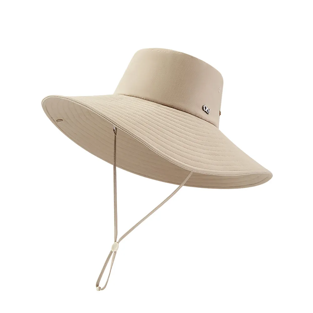 Unisex Extra Large Brim Sun Hat with Windproof Rope