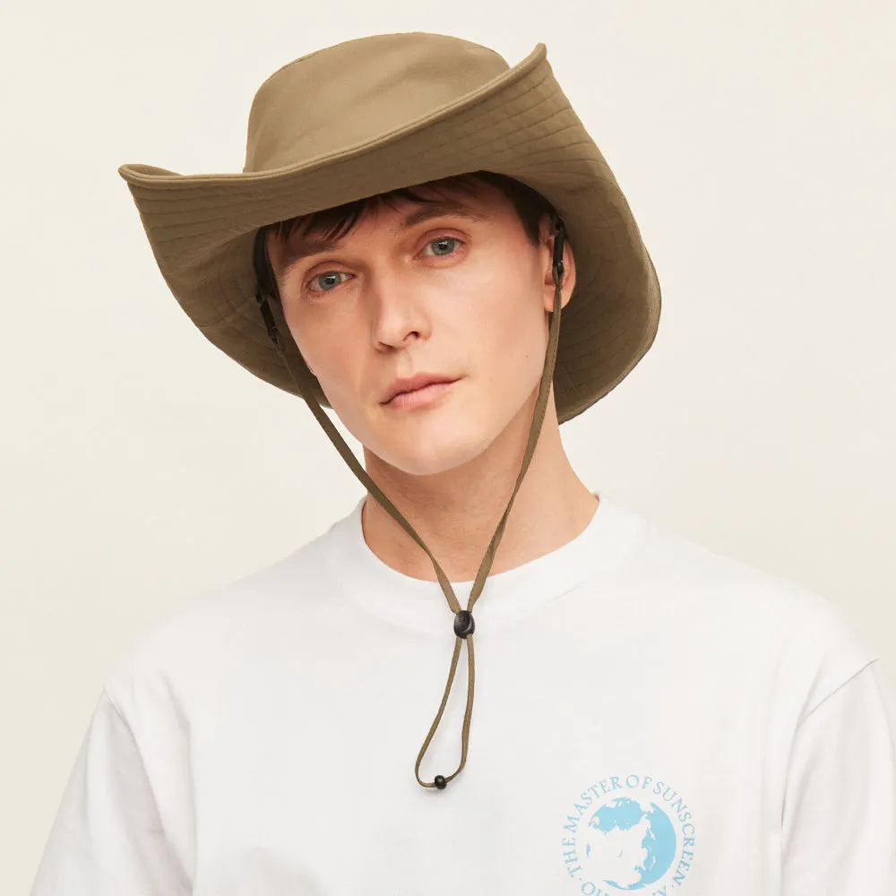 Unisex Extra Large Brim Sun Hat with Windproof Rope