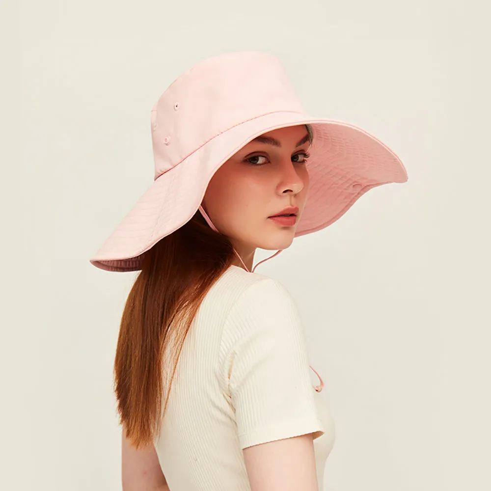 Unisex Extra Large Brim Sun Hat with Windproof Rope