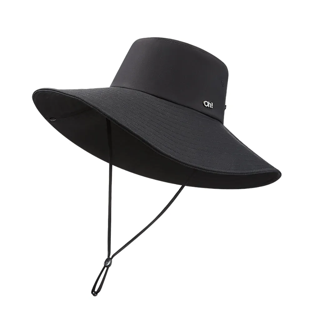 Unisex Extra Large Brim Sun Hat with Windproof Rope