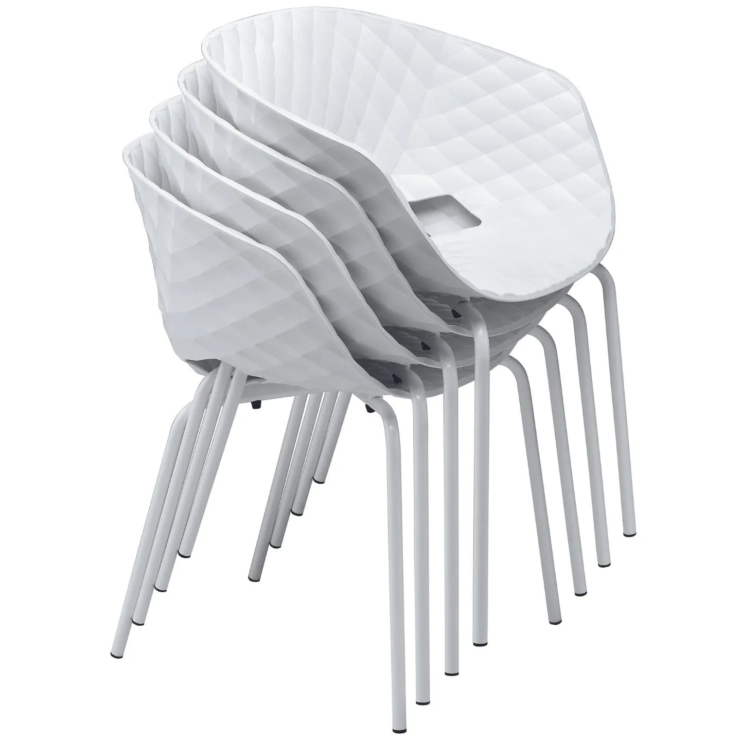 White Outdoor Chairs Uni Plastic Stackable Patio Chairs