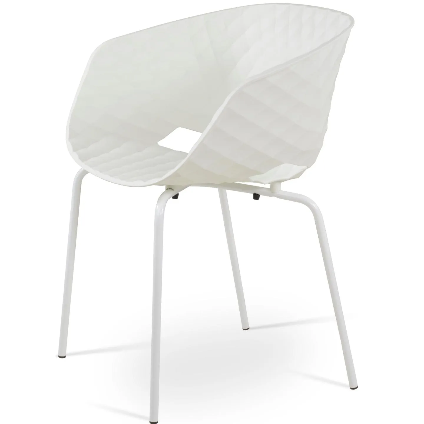 White Outdoor Chairs Uni Plastic Stackable Patio Chairs