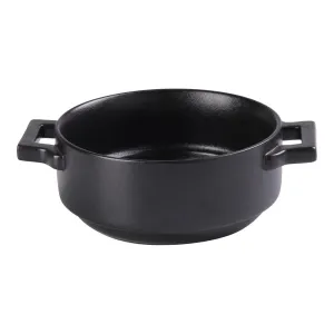 Yanco NB-907 Noble Black 20 Oz Round Bake Dish with Handle, China, Pack of 12