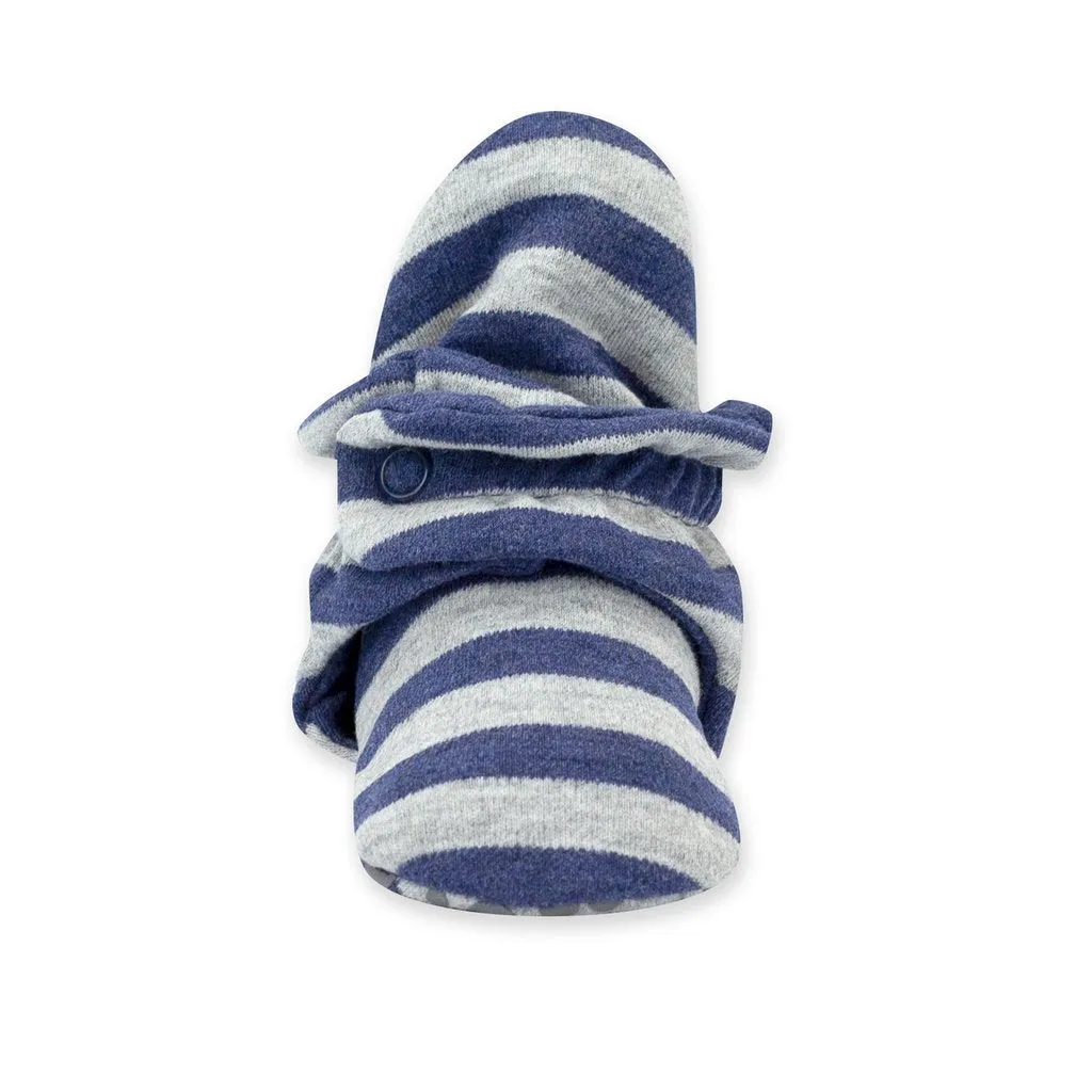 Zutano Cotton Gripper Baby Bootie Navy Stripe - Retired