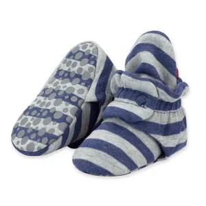 Zutano Cotton Gripper Baby Bootie Navy Stripe - Retired