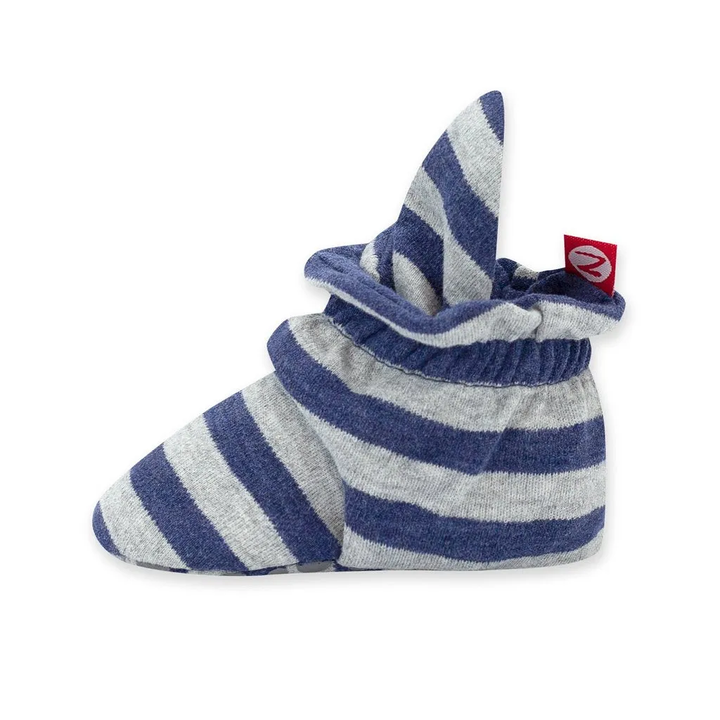 Zutano Cotton Gripper Baby Bootie Navy Stripe - Retired